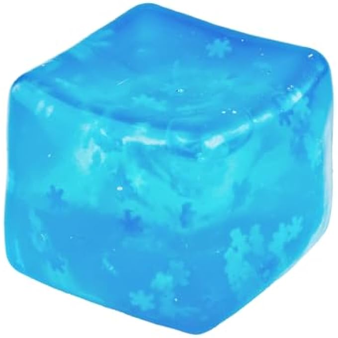 Tabanzhe Stress Cube Ball-Ice Cube Squeeze Fidget Sensory Cube for Kids and Adults Blue Squishy Anxiety Stress Relief Ball for ADHD Autism Kids Party Bag Fillers - Image 1
