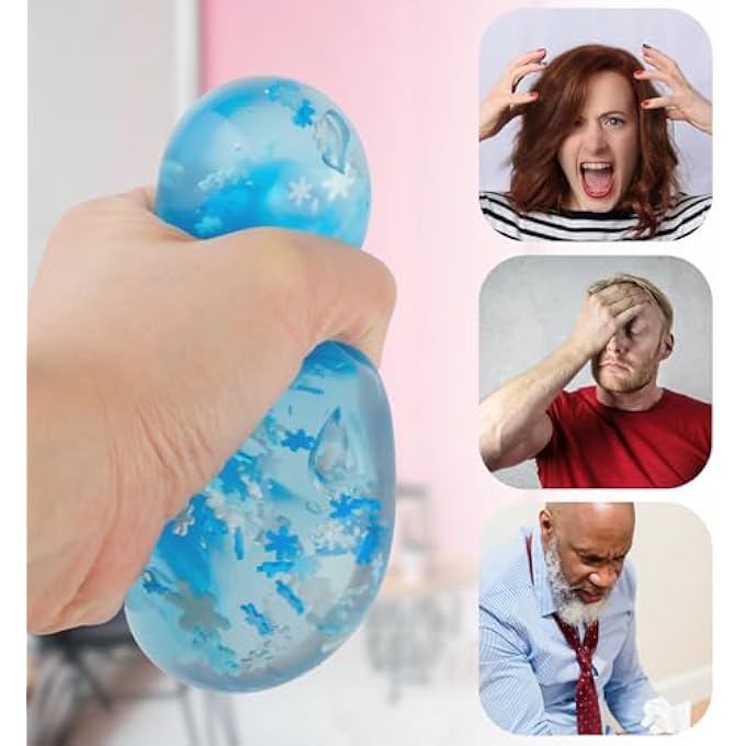 Tabanzhe Stress Cube Ball-Ice Cube Squeeze Fidget Sensory Cube for Kids and Adults Blue Squishy Anxiety Stress Relief Ball for ADHD Autism Kids Party Bag Fillers - Image 3