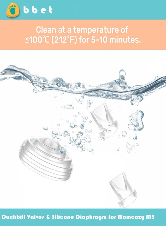 باربي الفيل صمامان منقار البط من bbet وحاجز سيليكون من قطعتين لمضخة الثدي Momcozy M5، ملحقات بديلة أصلية لمضخة الثدي Momcozy M5 - Image 5