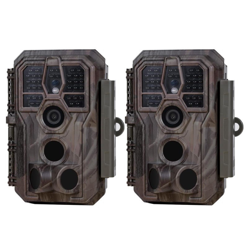 GardePro E5S 2-Pack Trail Camera (Non-Cellular, Non-WiFi), 64MP Photo & 1296P HD Video, 0.1s Trigger, 100ft No-Glow Night Vision, Motion Activated Wildlife Camera - Image 1