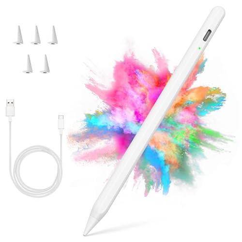 COO ​​​Stylus Pen for iPad 2018-2024 with Palm Rejection, Active Pencil for iPad 10th/9th/8th/7th/6th Generation, for iPad Pro 11/12.9 inch, for iPad Air 5th/4th/3th Gen, for iPad Mini 6th/5th Gen (White) - Image 1