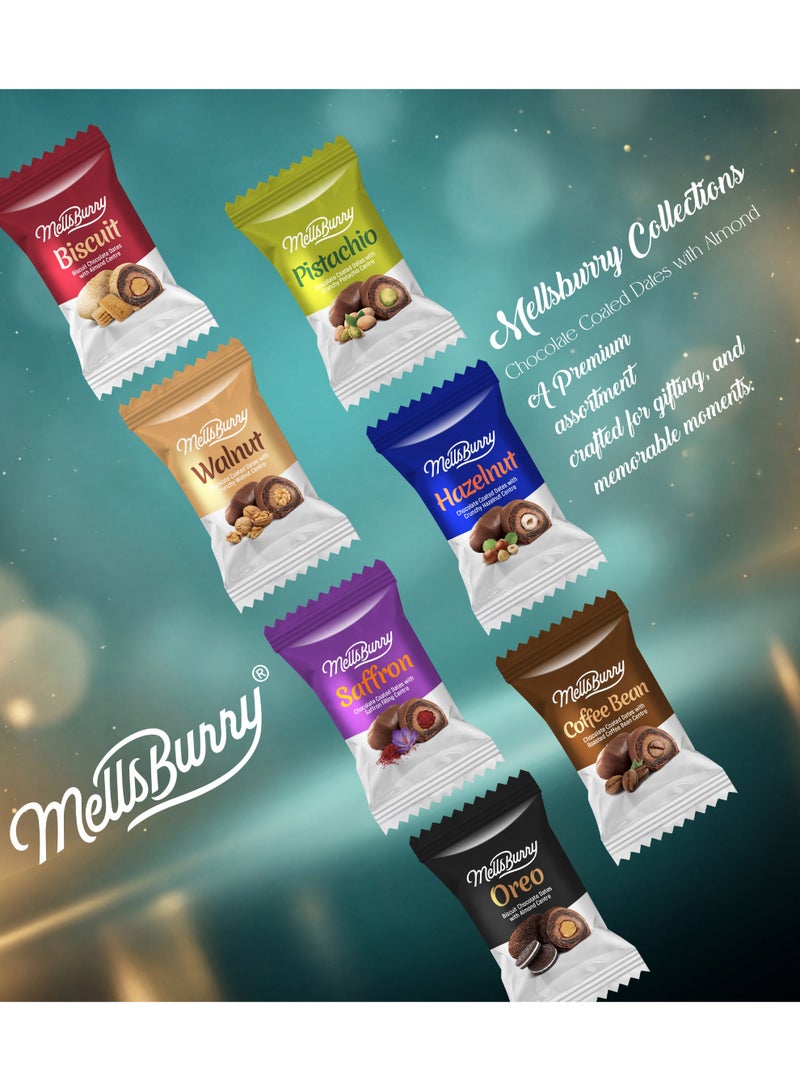 MELLSBURRY Collections Chocolate Coated Dates with Almond 1kg – Premium Assorted Flavors, Gourmet Gift Pack, UAE Made Luxury Date Chocolates - Image 2