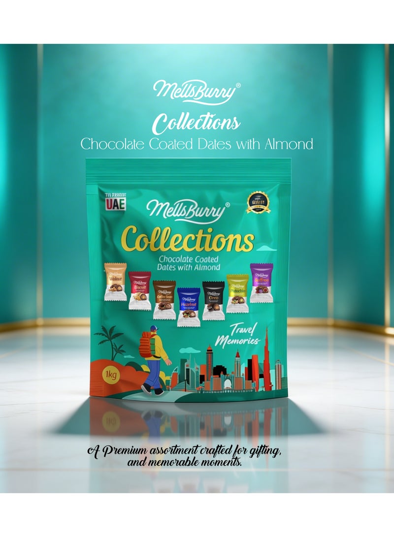 MELLSBURRY Collections Chocolate Coated Dates with Almond 1kg – Premium Assorted Flavors, Gourmet Gift Pack, UAE Made Luxury Date Chocolates - Image 3