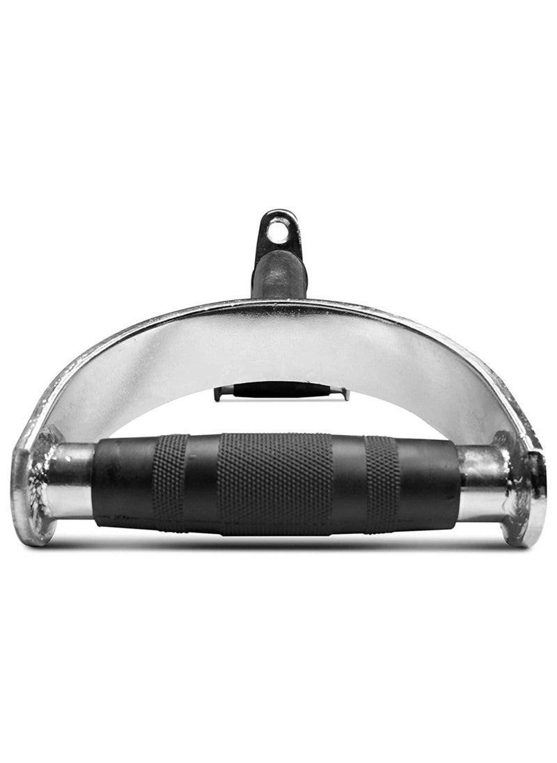 Sky Land Lat Pull Down Bar With Revolving Cable Attachment Chrome Curve Shape Bar With-D- Shaped Handles & Rubber Handgrips  - Image 4