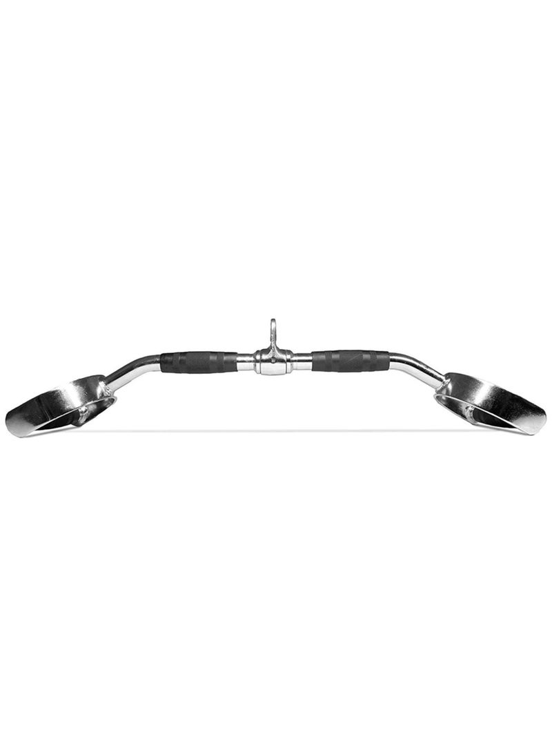 Sky Land Lat Pull Down Bar With Revolving Cable Attachment Chrome Curve Shape Bar With-D- Shaped Handles & Rubber Handgrips  - Image 5