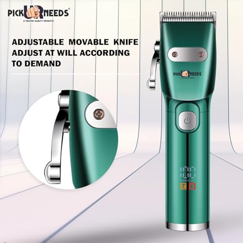Pick Ur Needs Professional Hair Cutting Machine/Barber Tool/Metal Body With LED Display Trimmer 180 min Runtime 4 Length Settings Rechargeable Trimmer For Men (Green) - Image 5