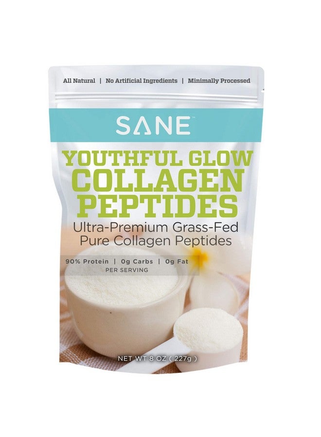 سين SANE MD - مسحوق الكولاجين الحيوي Youthful Glow - مسحوق ببتيدات الكولاجين العضوي المتحلل من الأبقار التي تتغذى على العشب للشعر والأظافر والبشرة وصحة المفاصل - معتمد من NSF - 37 وجبة - Image 1