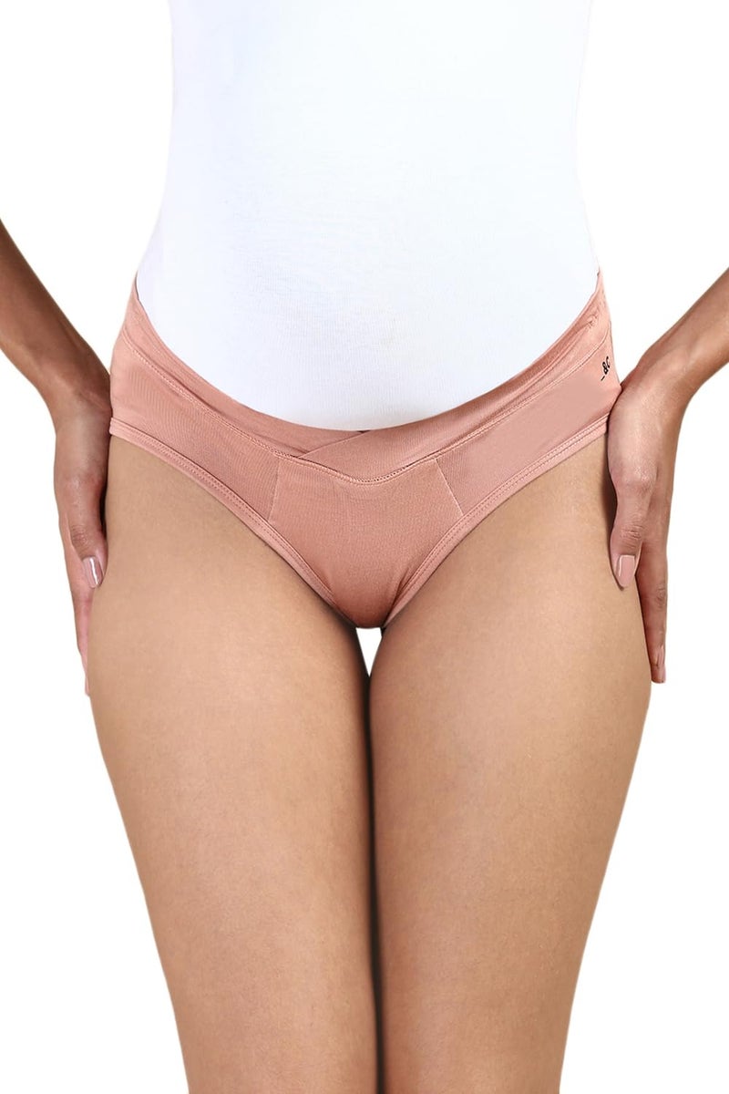 Circus &Circus Women's Tencel Modal Maternity Women's Panty, Puresoft Beechwood Maternity Panty, Almond Nude, L - Image 1