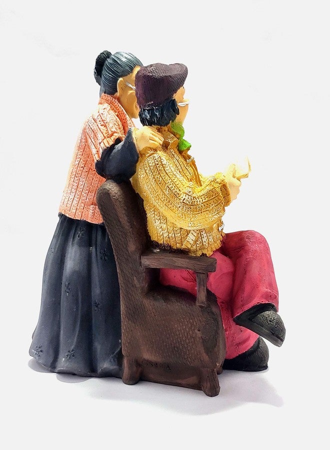 Sawcart تمثال ساوكارت للأجداد (دادا دادي) / زوجان رومانسيان مسنان، مصنوع يدويًا، قطعة فنية رائعة لتزيين المنزل، أفضل هدية لعيد الحب، وحفلات التقاعد، وذكرى الزواج، وحفلات الانتقال إلى منزل جديد - Image 4