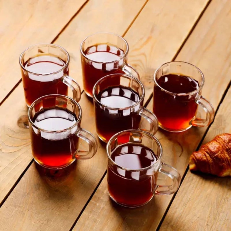 Portal OVA Glass Tea Mug with Ribbed Design 200ml - 3 Piece - Image 4