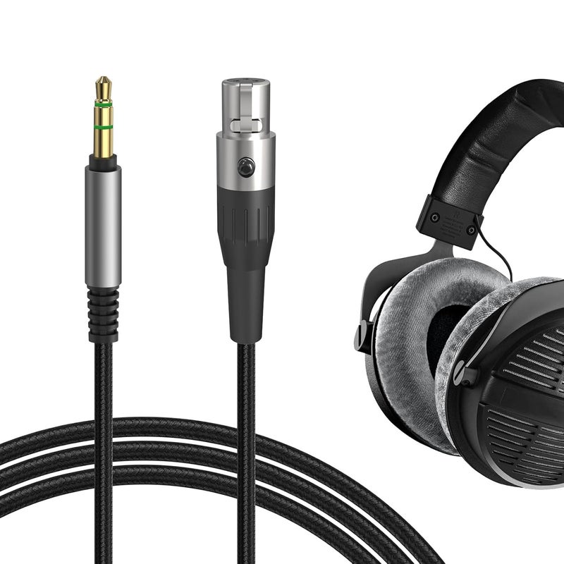 جيكريا كابل صوتي من متوافق مع سماعات Beyerdynamic DT 900 PRO X و DT 770 PRO X LE، كابل استبدال ستيريو من النايلون المضفر مقاس 3.5 مم (6 أقدام / 1.7 متر) - Image 1