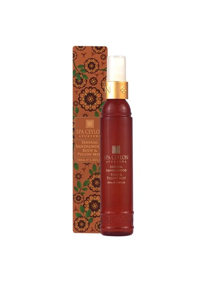 spa ceylon Sensual Sandalwood Body and Pillow Mist | Soothing Spray with Organic Sandalwood, Vetiver & Witch Hazel | Vegan & Cruelty-Free for Bedtime Ritual | 100ml - Image 1