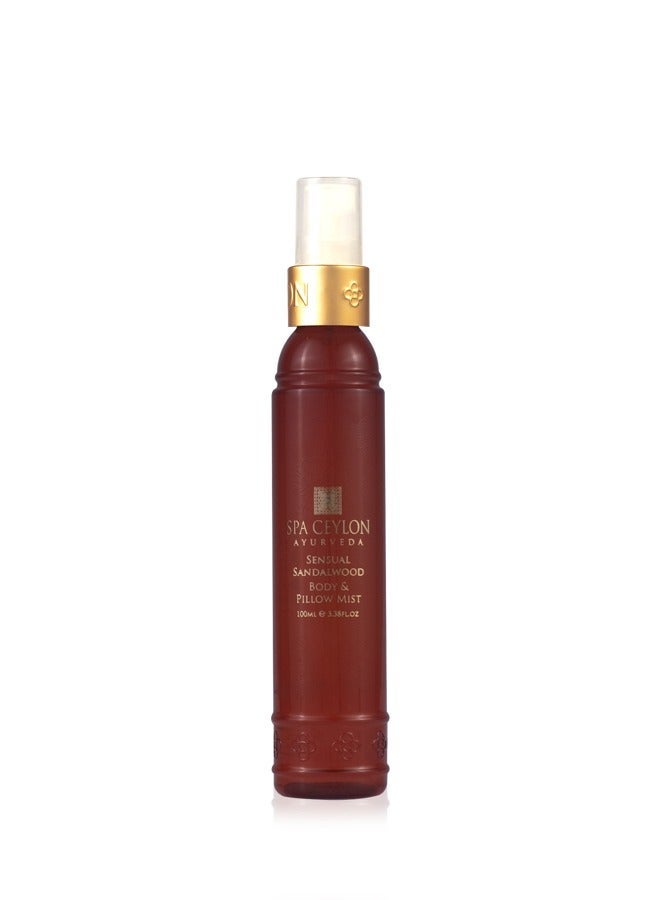 spa ceylon Sensual Sandalwood Body and Pillow Mist | Soothing Spray with Organic Sandalwood, Vetiver & Witch Hazel | Vegan & Cruelty-Free for Bedtime Ritual | 100ml - Image 2