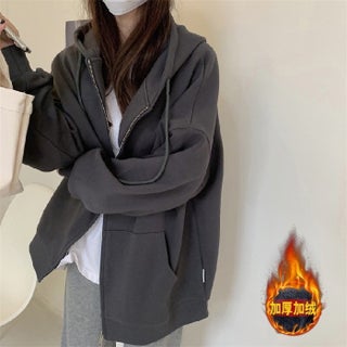 Heavyweight Fish Scale Hoodie Womens Casual Zip-Up Dark gray (velvet) - pzsku/Z30ACCB1E3D26B8C4A3FCZ/45/1746221430/099bb781-5724-4bda-8b70-be90fd83f9dd