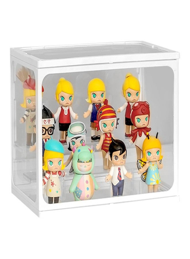 WMM Glass Case for Display 2 Tier Display Case for Figures Collectibles Stackable Assemble Display Stand Dustproof Clear Storage Box Showcase for Action Figures Toys Pop Mart(1 Pack) - Image 1