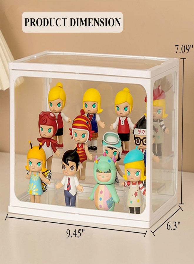 WMM Glass Case for Display 2 Tier Display Case for Figures Collectibles Stackable Assemble Display Stand Dustproof Clear Storage Box Showcase for Action Figures Toys Pop Mart(1 Pack) - Image 5