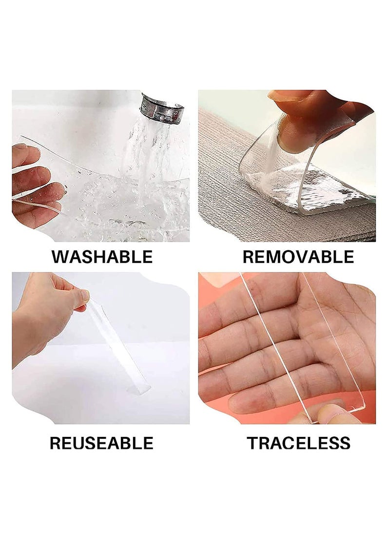 INOVERA (LABEL) INOVERA (LABEL) 2mm Thick Double Sided Adhesive Grip Tape Removable Washable Strong Sticky Strip, Transparent (3 Meter)  - Image 3