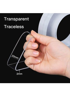 INOVERA (LABEL) INOVERA (LABEL) 2mm Thick Double Sided Adhesive Grip Tape Removable Washable Strong Sticky Strip, Transparent (3 Meter)  - Image 2