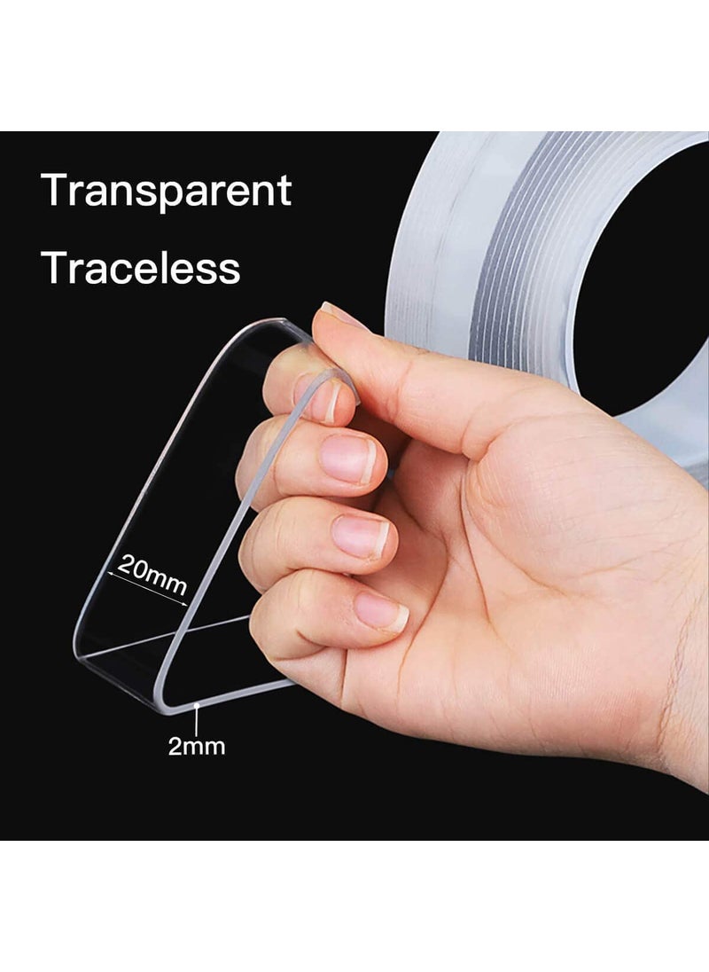 INOVERA (LABEL) INOVERA (LABEL) 2mm Thick Double Sided Adhesive Grip Tape Removable Washable Strong Sticky Strip, Transparent (3 Meter)  - Image 2