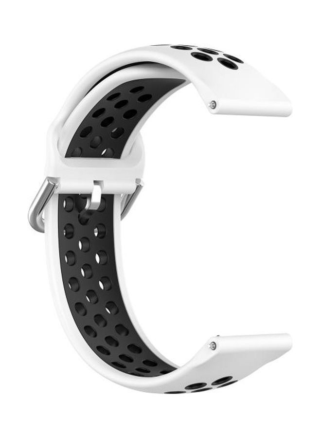 NIBEMINENT Two Colors Silicone Replacement Strap For Fitbit Versa 2 / Lite Blaze White/Black - Image 3