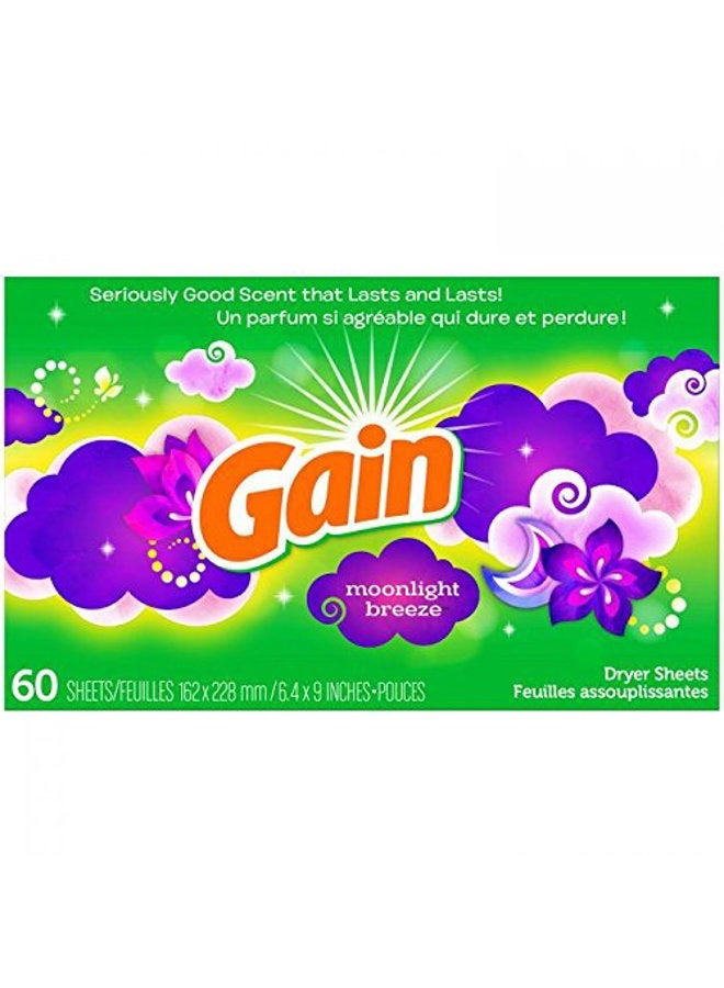 Gain Dryer Sheets - Moonlight Breeze - 60 Count Dryer Sheets Per Box - One (1) Box - Image 2