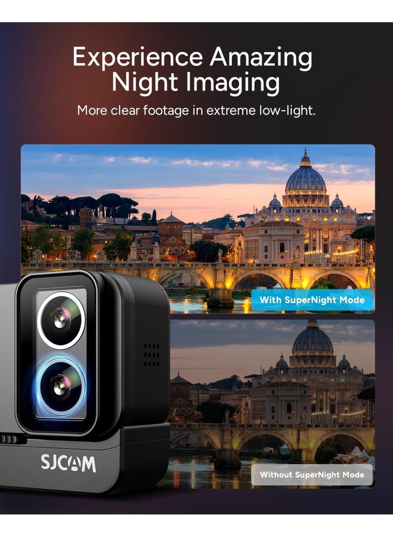 SJ20 Ultra Night Vision  4K Action Cam,8H Power,4K Dual Lens,154° Wide-Angle FOV,Low-Light Motion,Super Stabilization,8X Zoom,30M Underwater Camera for Snorkling,Surfing,Diving,Camcorders - Image 2