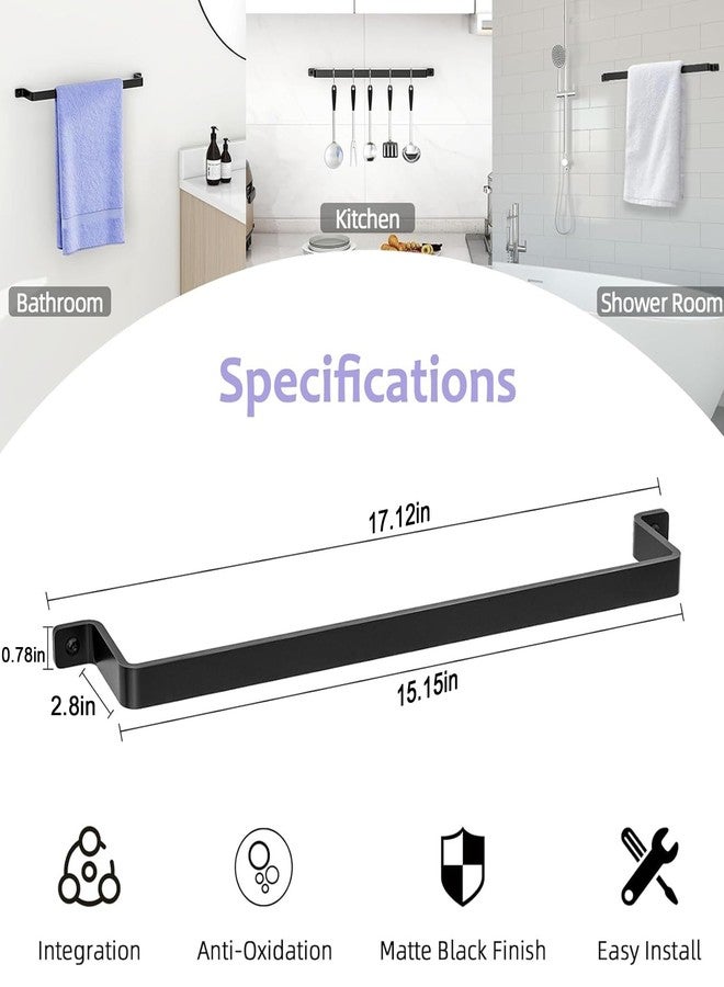 VOTZAAQ Towel Bar for Bathroom Towel Rack Wall Mounted: 16'' Black One-Piece Bathroom Towel Bar Without Assembly Hand Towel Holder Bathroom Decor Accessories (Premium Metal) - Image 5