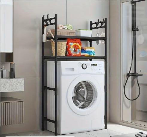 Olpad Olpad 2Tiers Over Washing Machine Storage Rack Drum Washer Dryer Stand ShelvesOver The Toilet RackBathroom Corner Stand StorageBathroom Balcony Floor Bathroom Organizer for Space Saving  - Image 1
