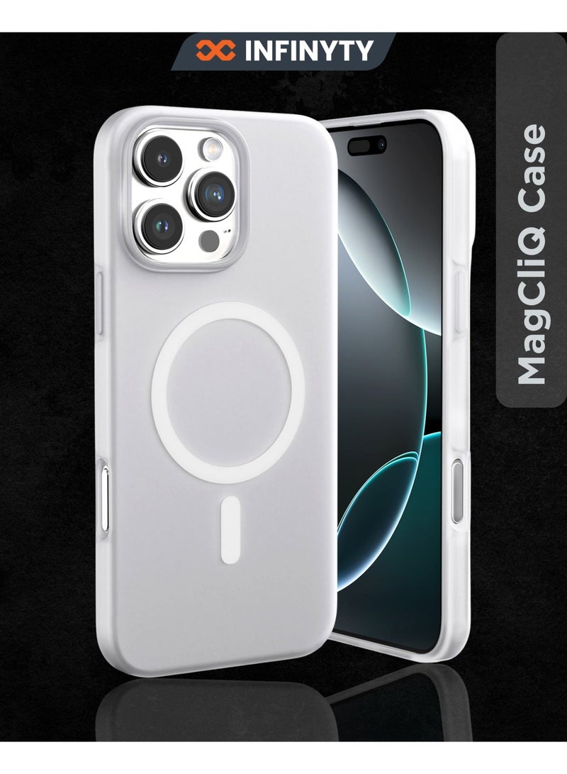 INFINYTY iPhone 16 Pro Max Silicone Case – Airify (Natural Titanium) Ultra-Thin, Lightweight, Soft-Touch Matte Finish, MagSafe Compatible, Mil. Grade Drop-Tested, Anti-Slip & Anti-Scratch Protection - Image 1