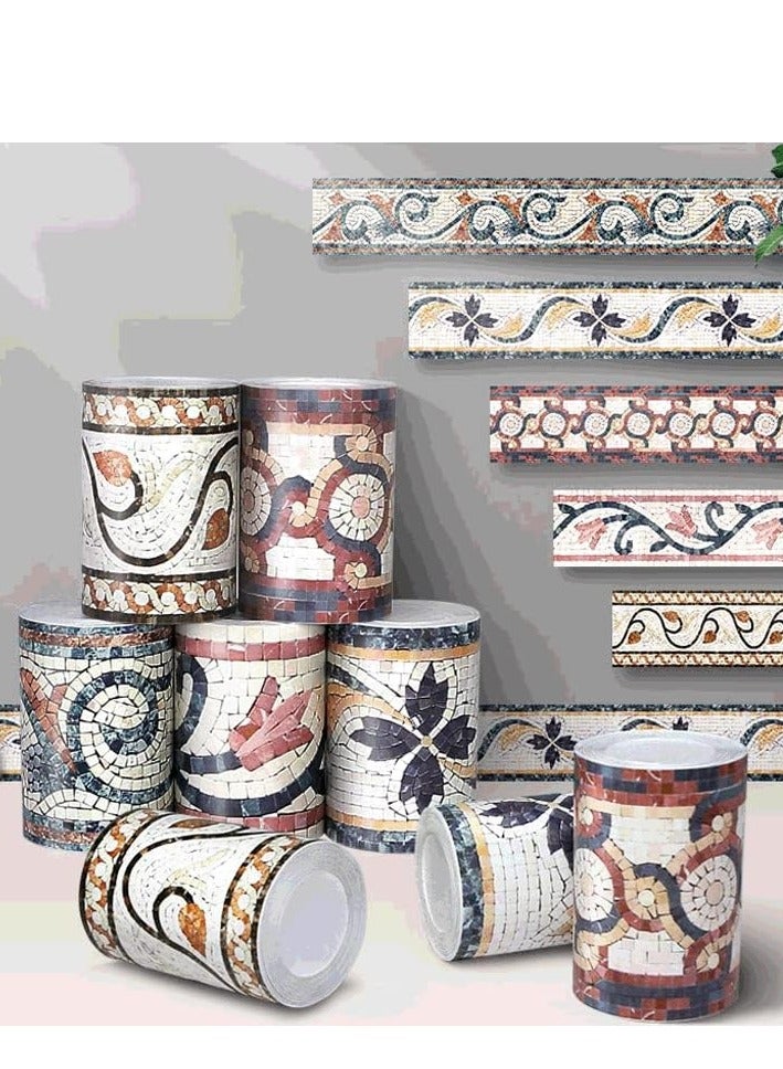 Zikra Wall Edging Self Adhesive 3D Embossed Wallpaper Border Floral Peel Paper and Stick Tile Trim Lines for Bathroom Living Kitchen Backsplash Sticker - Image 4