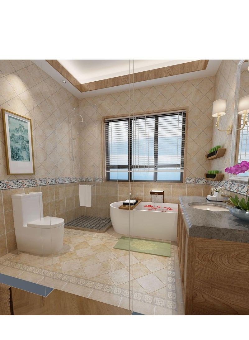 Zikra Wall Edging Self Adhesive 3D Embossed Wallpaper Border Floral Peel Paper and Stick Tile Trim Lines for Bathroom Living Kitchen Backsplash Sticker - Image 3