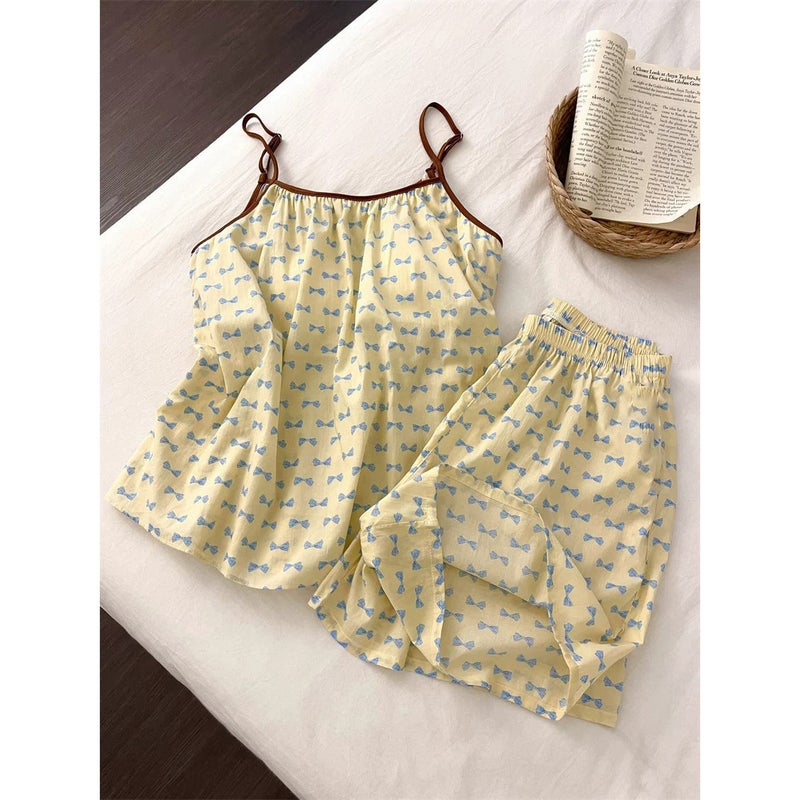 Women's Sexy Vintage Camisole Set with Padded Bra, Loungewear - Image 1