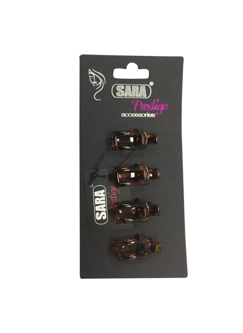 Sara 509313 Spotted Brown Hair Clip 1X4Pcs