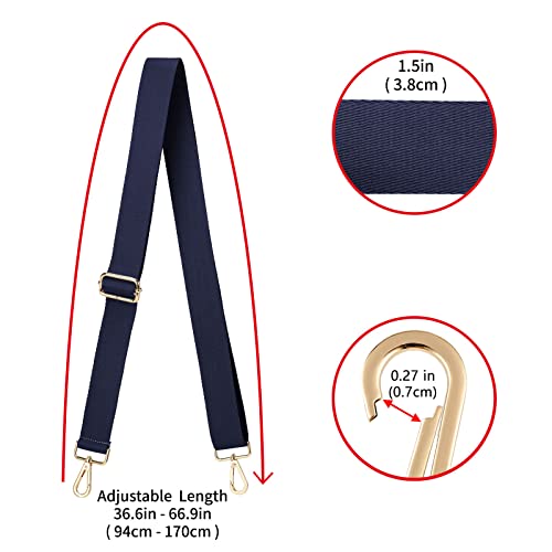 ZOOEASS Wide Shoulder Strap (Solid),Adjustable Replacement Belt Crossbody Canvas Bag Handbag (Navy) - Image 3