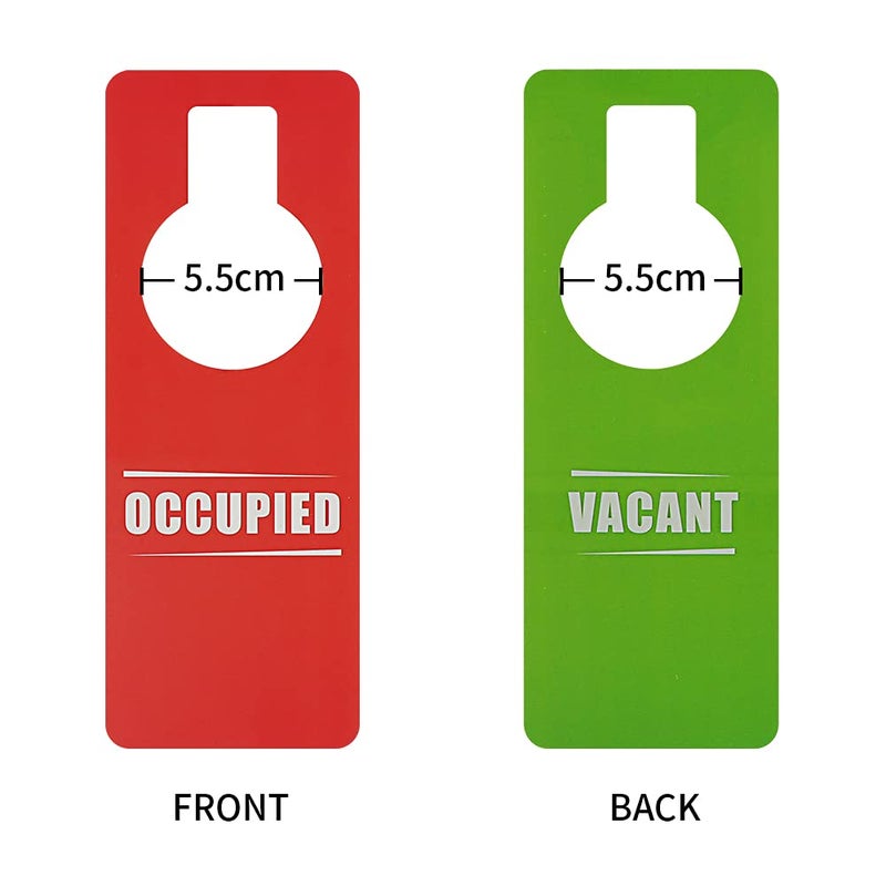 Muka 2Pcs Vacant Occupied Sign Plastic Double Sided Door Knob Hanger Sign for Hotel Office Conference Room Red/green - Image 2