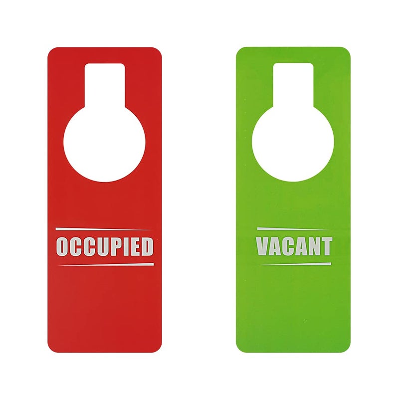 Muka 2Pcs Vacant Occupied Sign Plastic Double Sided Door Knob Hanger Sign for Hotel Office Conference Room Red/green - Image 1