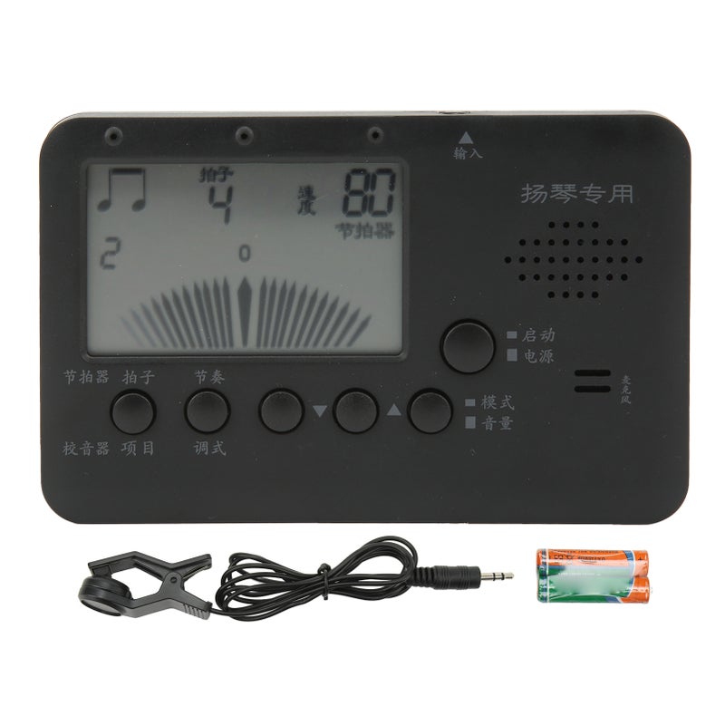 Dulcimer Electronic Tuner: 2 AAA Batteries Included, Large-View LCD Display - Clip-On Vibration Mode, High Accuracy, Lightweight Plastic Tuner for Dulcimer Players, Music Practice - Image 1