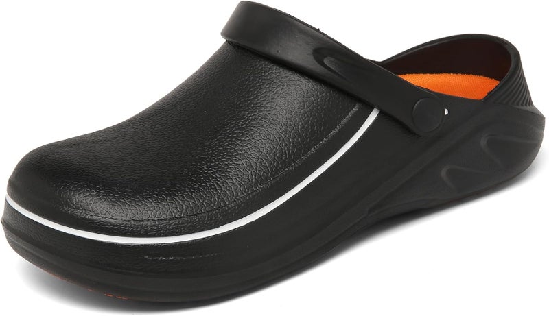 ZEENXIUYA Unisex Cooking Clogs Oilproof Waterproof and Slip Resistant Chef Shoes for Food Service Work Shoes for Kitchen Restaurante Garden and Nursing Zapatos De Cocina Black - Image 1