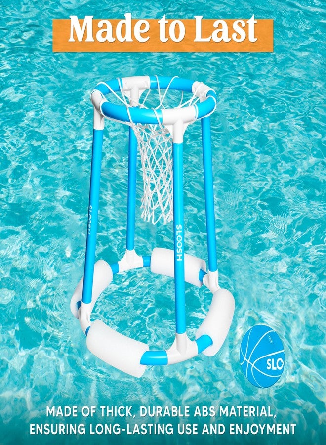 Sloosh Pool Basketball Hoop Set, Floating Basketball Pool Game, Swimming Floats Toys with Balls Pump, Summer Outdoor Water Play Toy for Kids and Adults (Blue) - Image 3
