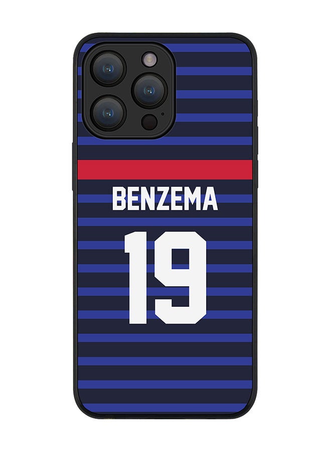 Stylizedd Cover for iPhone 15 Pro Case Rugged Black Slim fit Flexible Protective Phone Cases - Football Team - FrancePlayer Name - Benzema - Image 1