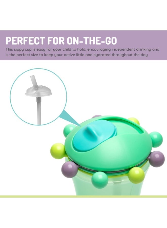 melii Spin Sippy Cup 11.5 oz - Fun & Educational Transition Straw Bottle for Babies, Toddlers, Kids - Spill Proof, Easy to Hold, BPA-Free, Ideal for On the Go Hydration Green - Image 4