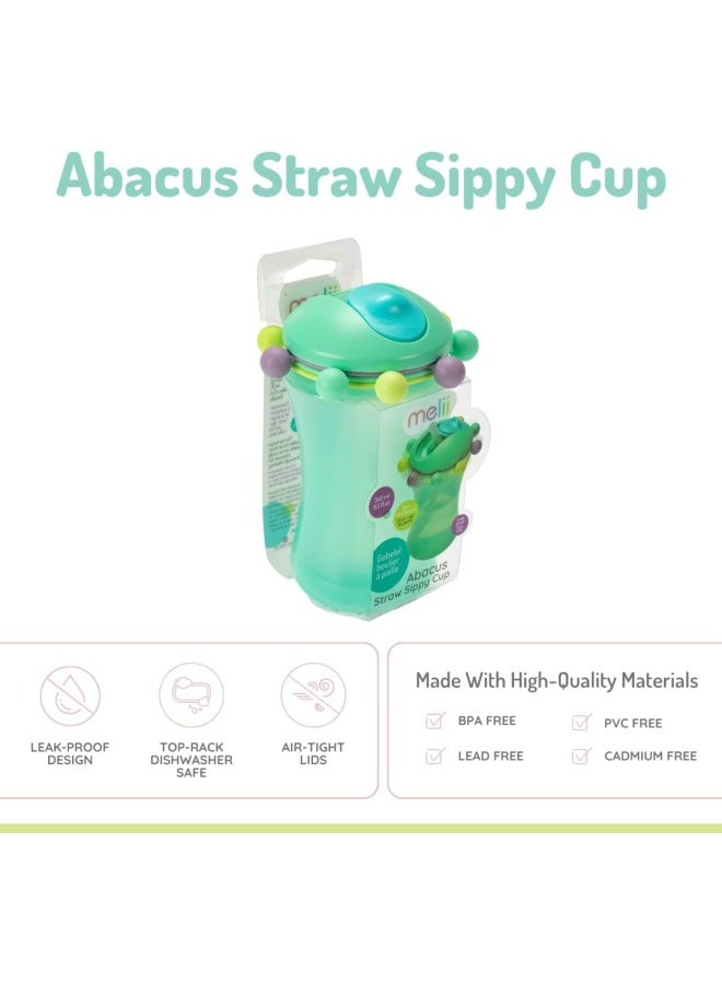 melii Spin Sippy Cup 11.5 oz - Fun & Educational Transition Straw Bottle for Babies, Toddlers, Kids - Spill Proof, Easy to Hold, BPA-Free, Ideal for On the Go Hydration Green - Image 3