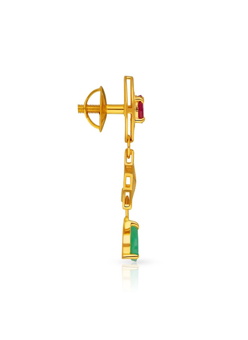 Malabar Gold and Diamonds 22 Carat 916 Purity Precia Gemstone Earrings PRGGEN571ER2Y  - Image 2