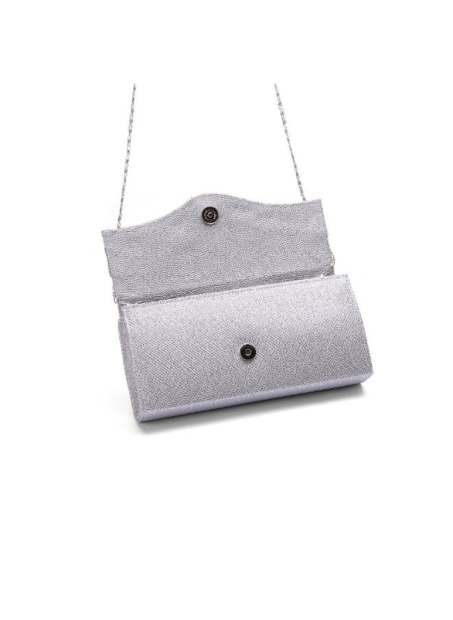 Vbranda - Crystal Evening Clutch Bag with Chain Strap VS-28-SILVER - Image 1