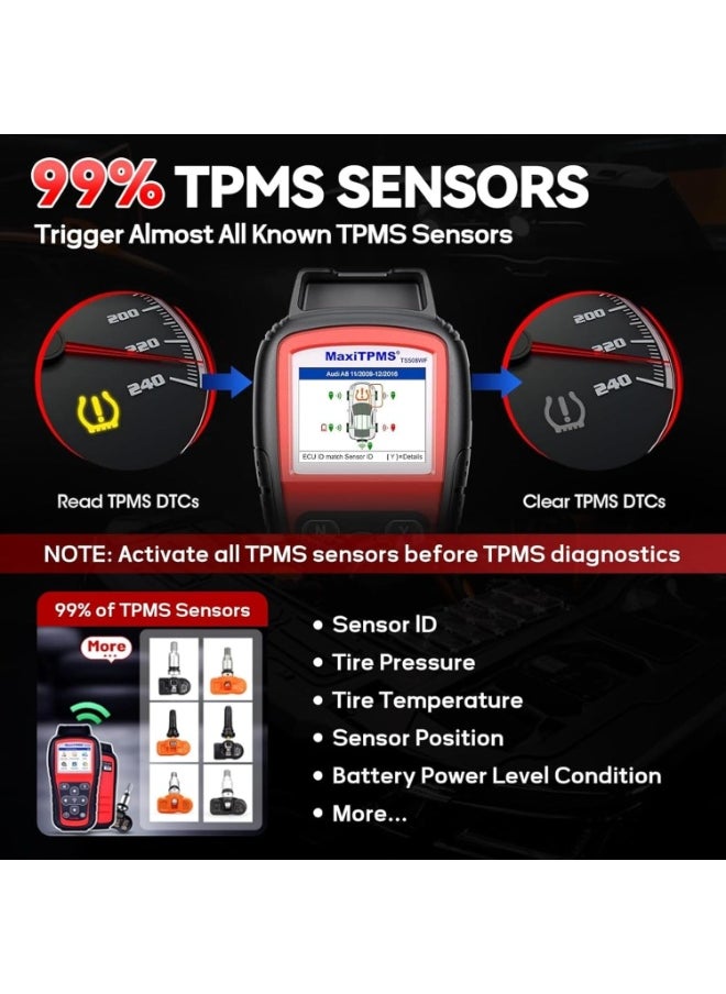 Autel - Maxitpms Ts508wf Tpms Programming Tool Latest WiFi Ver. of Ts601 Ts508 Ts501 Ts408 Activate Relearn tpms Sensors Program Mx Sensor Tpms Diagnosis Read Clear Code Lifetime Free Update - Image 1