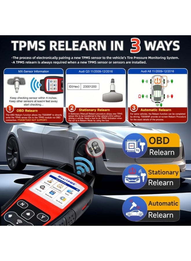 Autel - Maxitpms Ts508wf Tpms Programming Tool Latest WiFi Ver. of Ts601 Ts508 Ts501 Ts408 Activate Relearn tpms Sensors Program Mx Sensor Tpms Diagnosis Read Clear Code Lifetime Free Update - Image 1