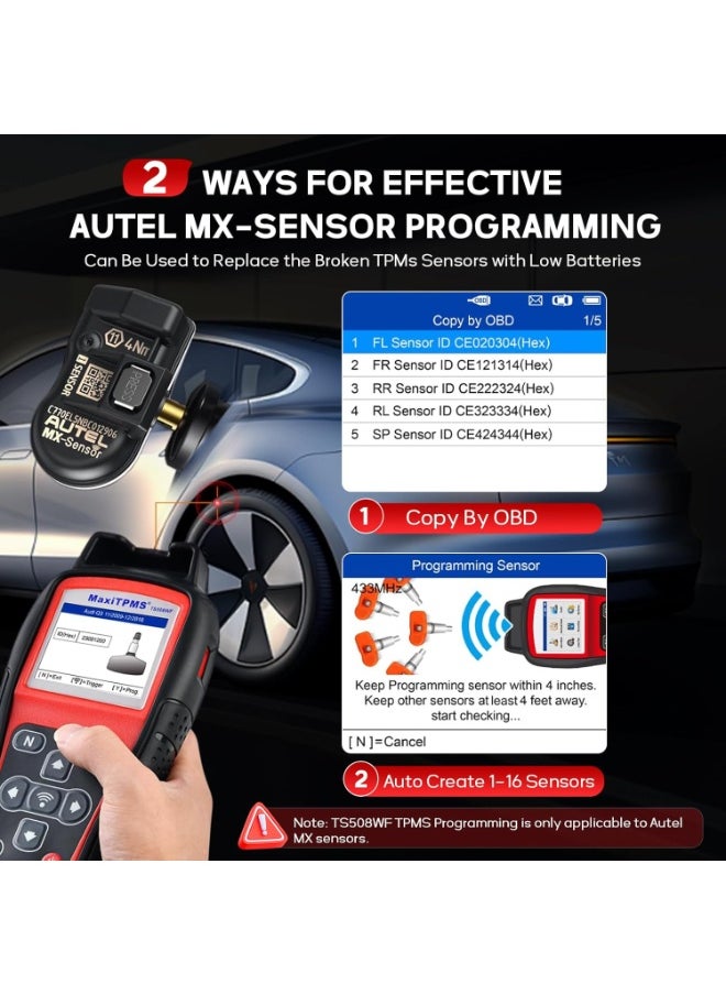 Autel - Maxitpms Ts508wf Tpms Programming Tool Latest WiFi Ver. of Ts601 Ts508 Ts501 Ts408 Activate Relearn tpms Sensors Program Mx Sensor Tpms Diagnosis Read Clear Code Lifetime Free Update - Image 1
