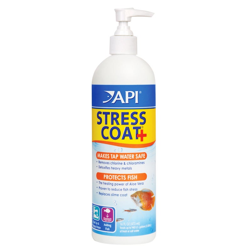 API STRESS COAT Aquarium Water Conditioner 16-Ounce Bottle - Image 1