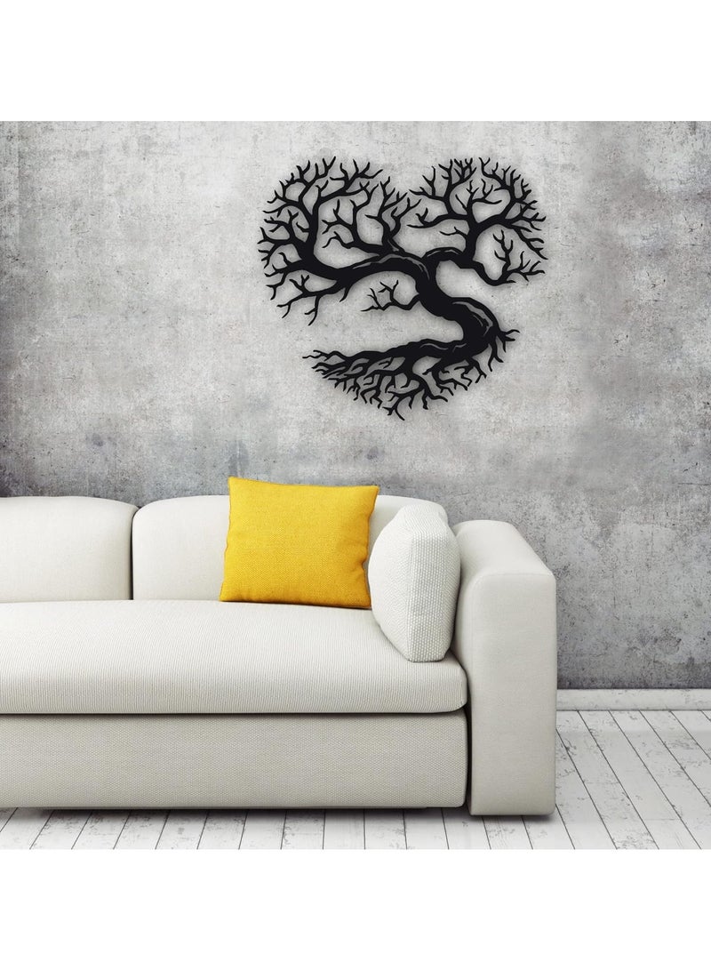 مرفا لوحة حائط خشبية ذات قاعدة لاصقة - أسود (شجرة على شكل قلب) - Image 4