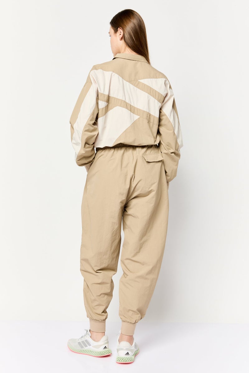 Reebok بدلات تدريب طويلة الأكمام للنساء، تان داكن - Image 3